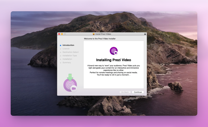 útmutató a Prezi Video alkalmazás Mac rendszeren való telepítéséhez